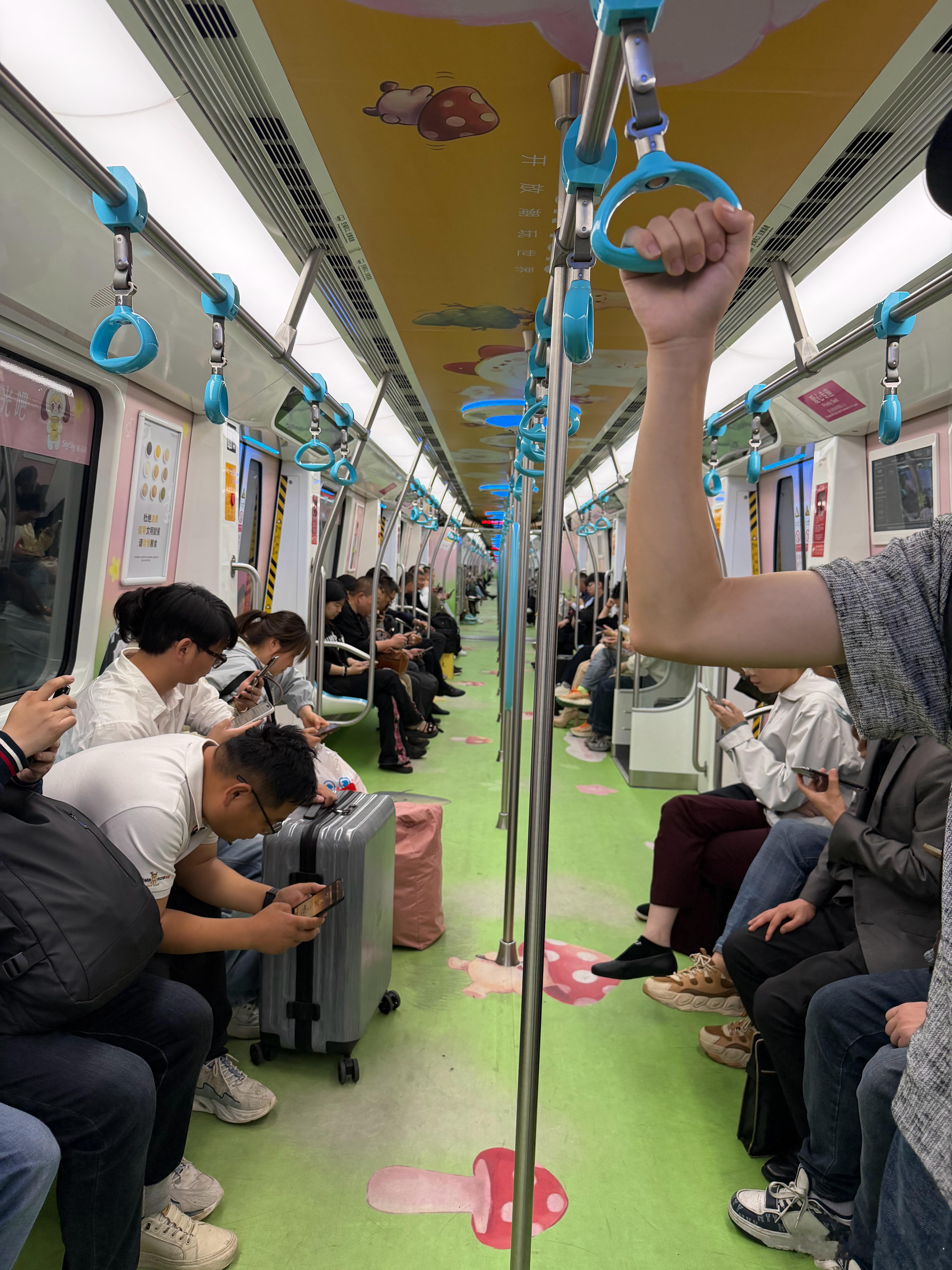 哈哈哈，孟大胡子也是好起来了，终于坐上了杭州的地铁