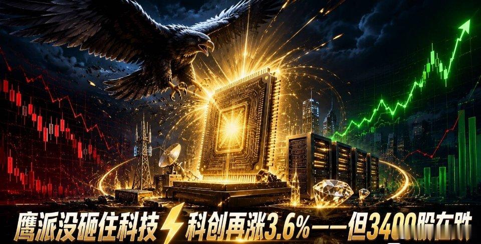 【午盘快报 6月18日】鹰派利空没砸住科技！科创再涨3.6%——但3400股下跌