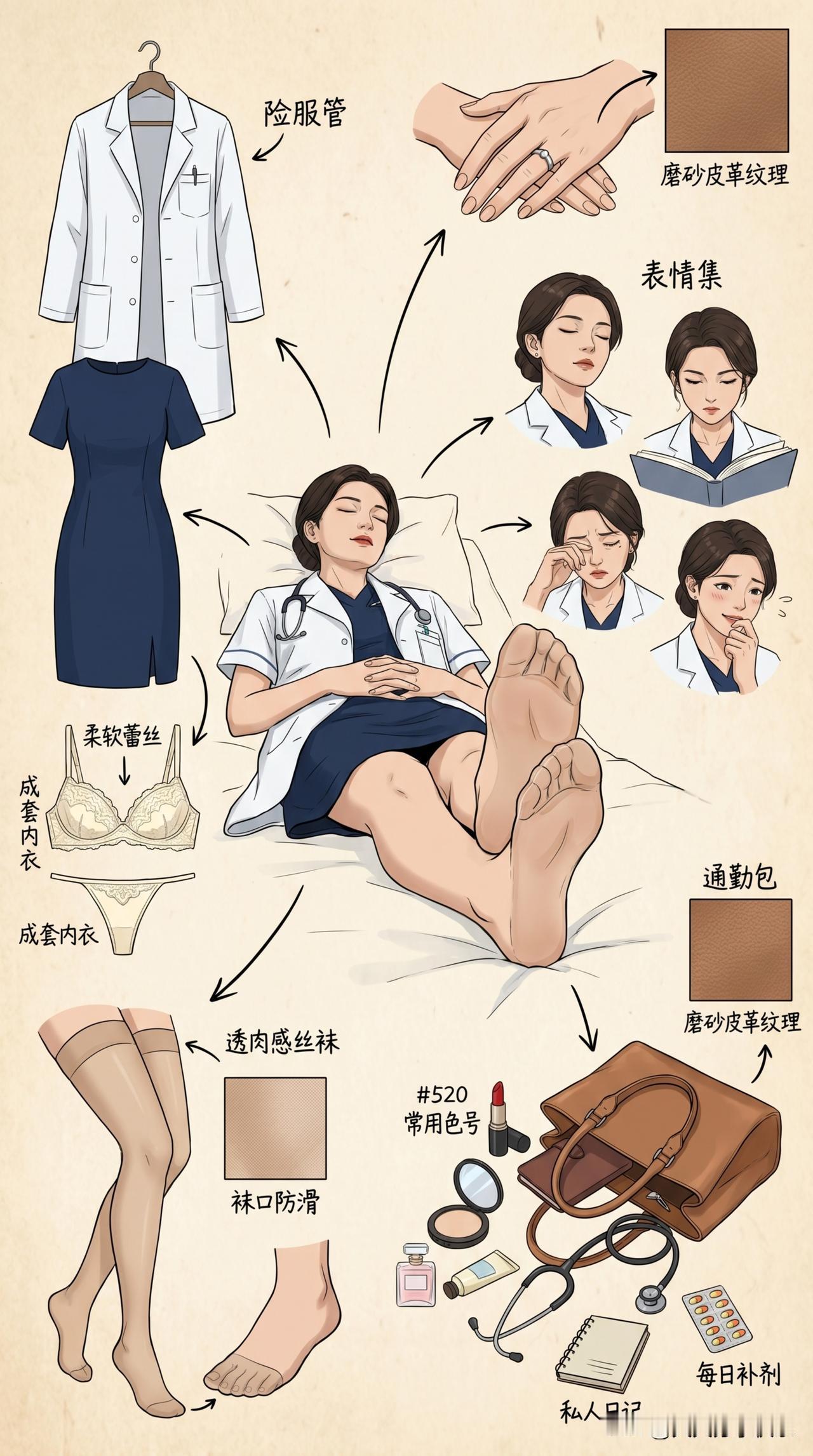 ai女医生在休息室休息护士 ai女医生 ai护士