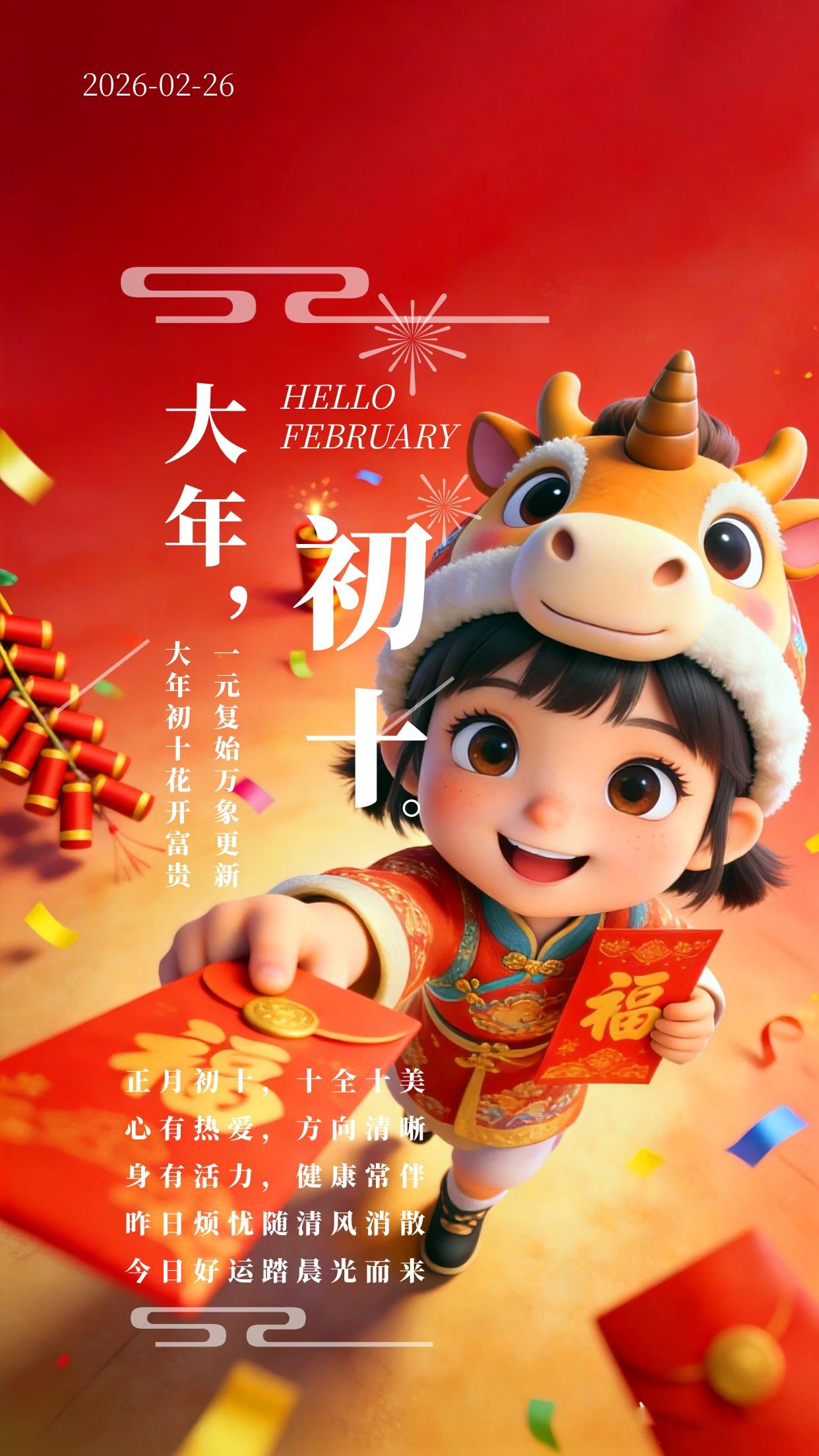 初十迎好运，万事皆“十”拿九稳 ✨ 祝你：颜值十分能打，健康十分在线；钱包十分鼓