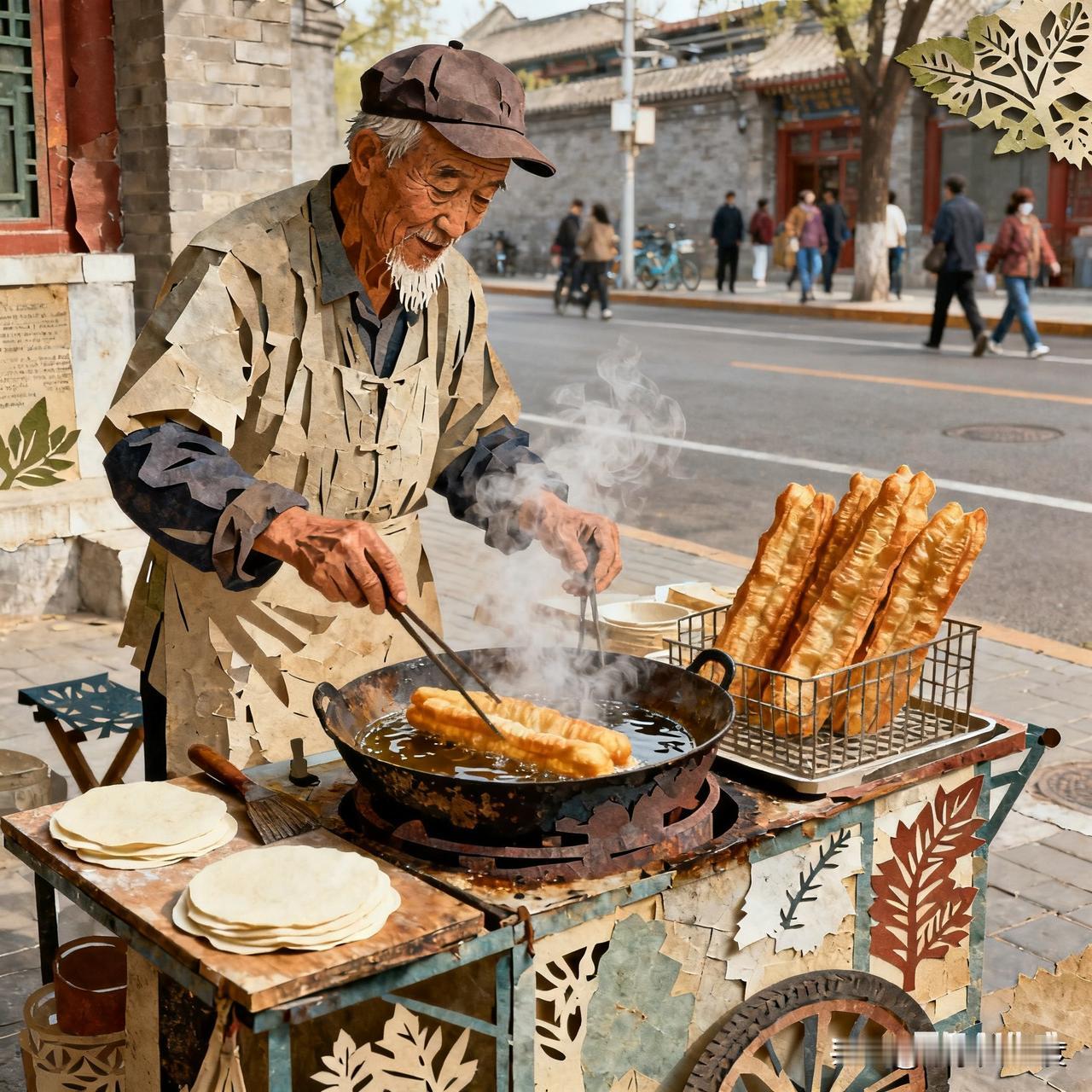 北京炸油条的大爷觉悟都那么高

早晨吃早餐，听着别人聊天说现在经济不景气，各行各