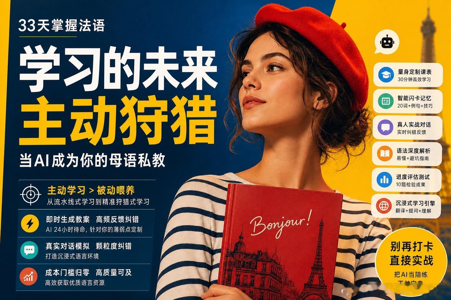 【学外语，用这套提示词就够了】最近一位博主分享了用Claude在33天内掌握法语