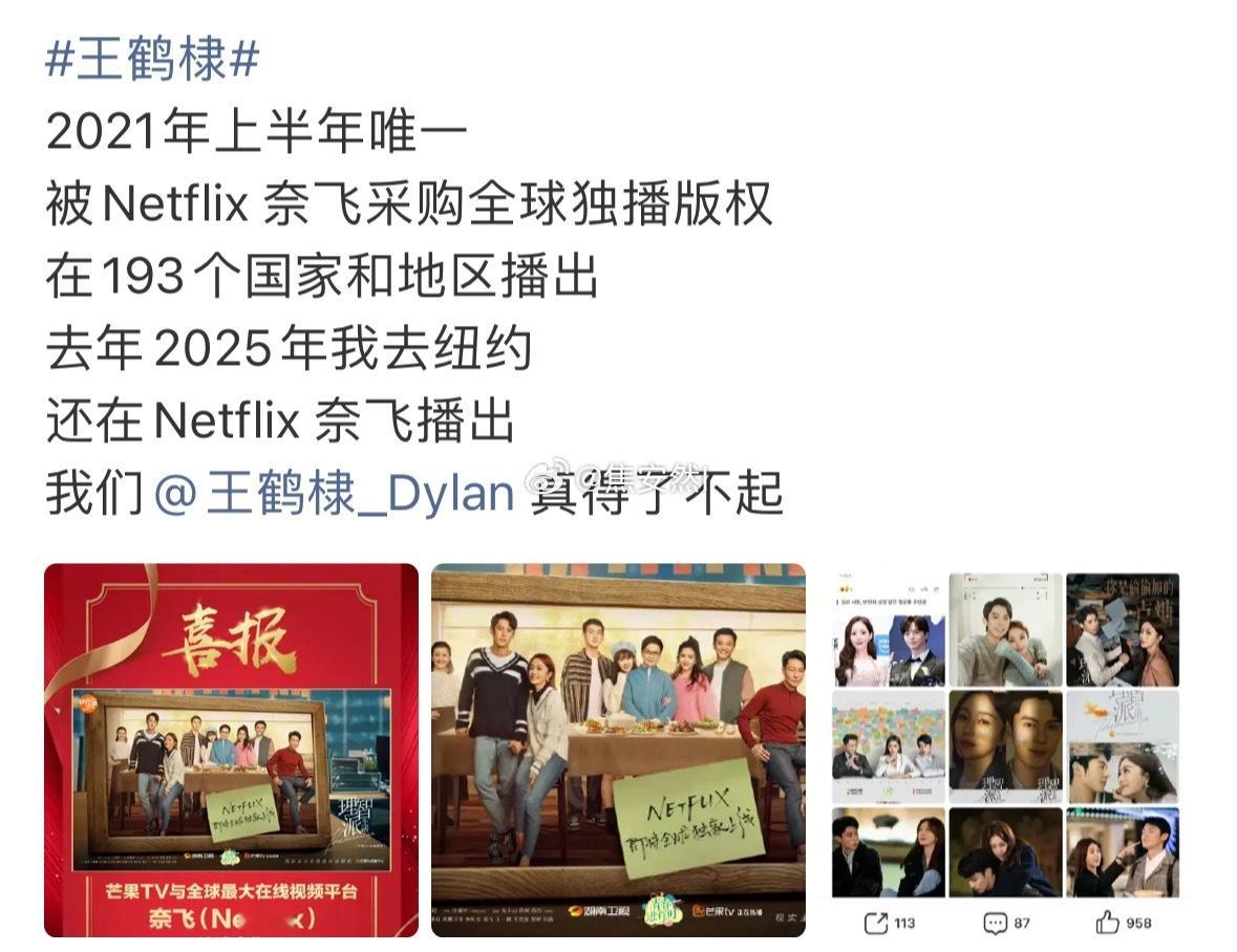 原来理智派生活的海外成绩这么好王鹤棣好像自从流星花园开始，每部剧的海外成绩都挺厉