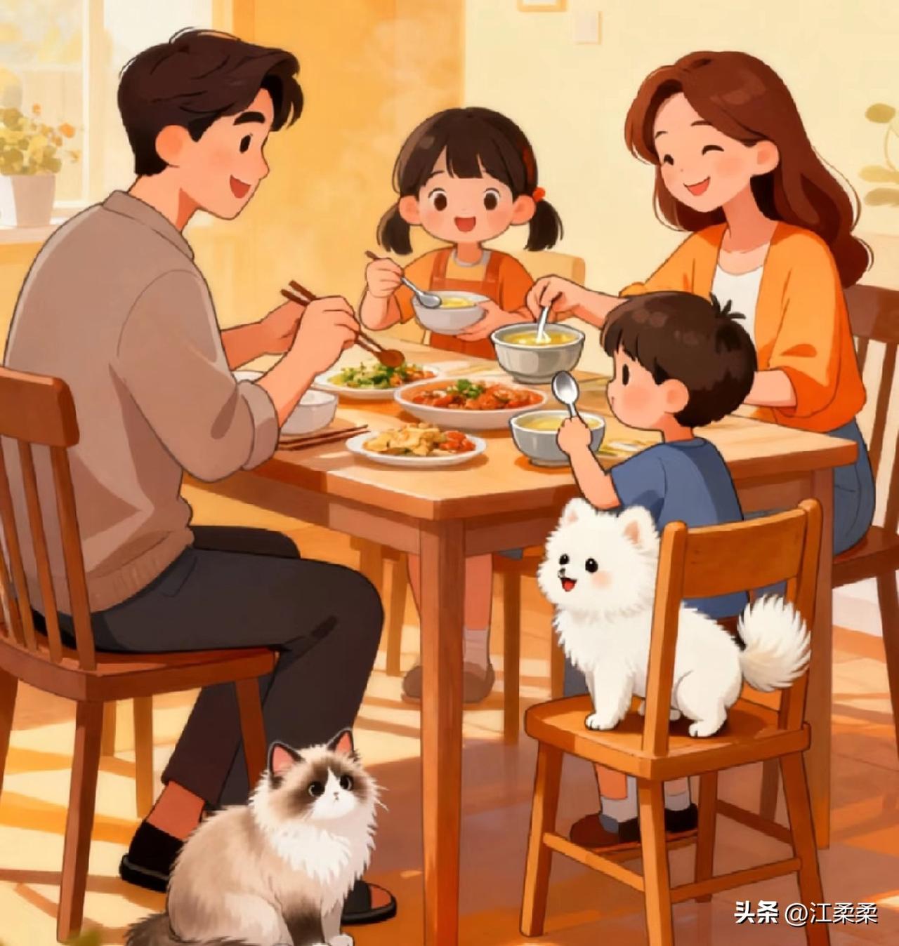 今天中午这顿饭，
热热闹闹，开开心心，满是烟火气。
 
想着下午带孩子们去附近公