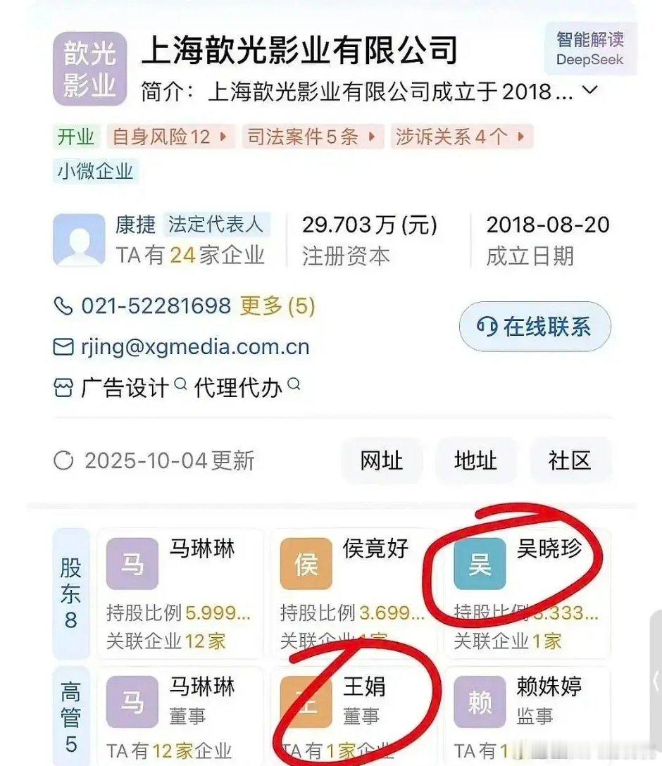 王juan歆光也有股份诶，还有吴小珍[笑cry]这算🐧的子公司么[思考] ​​