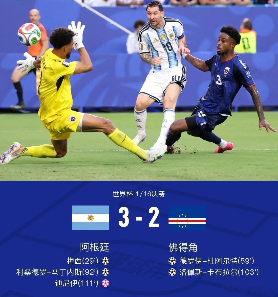 足球 北京时间7月4日世界杯 1/16决赛，阿根廷对阵佛得角 。上半场梅西接利马