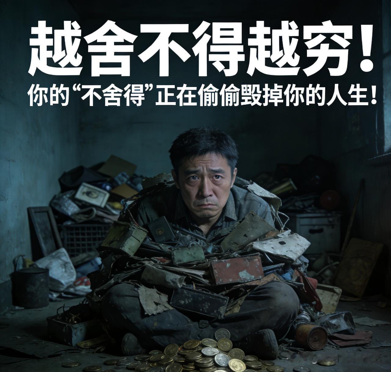 “越舍不得越穷！你的‘不舍得’正在偷偷毁掉你的人生！”

不舍得扔旧衣，衣柜塞满