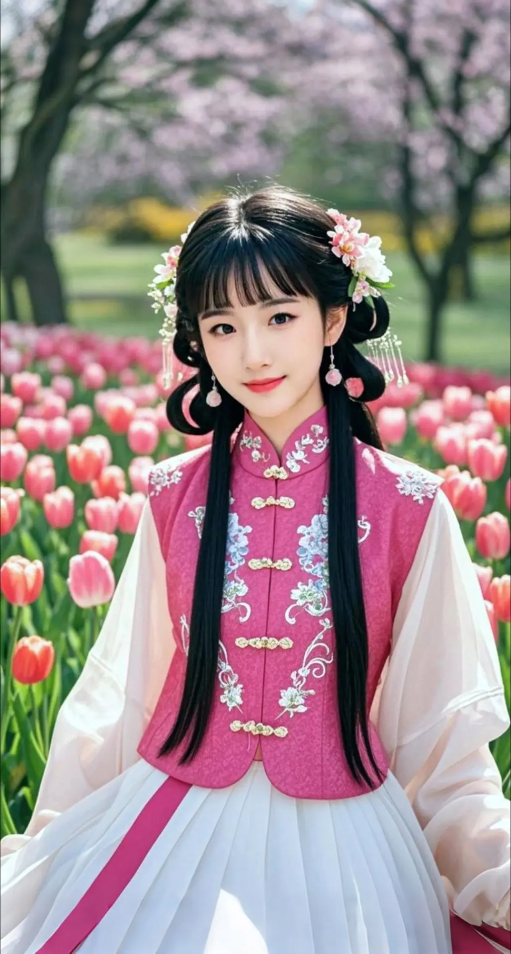AI扩图 AI花漾佳人