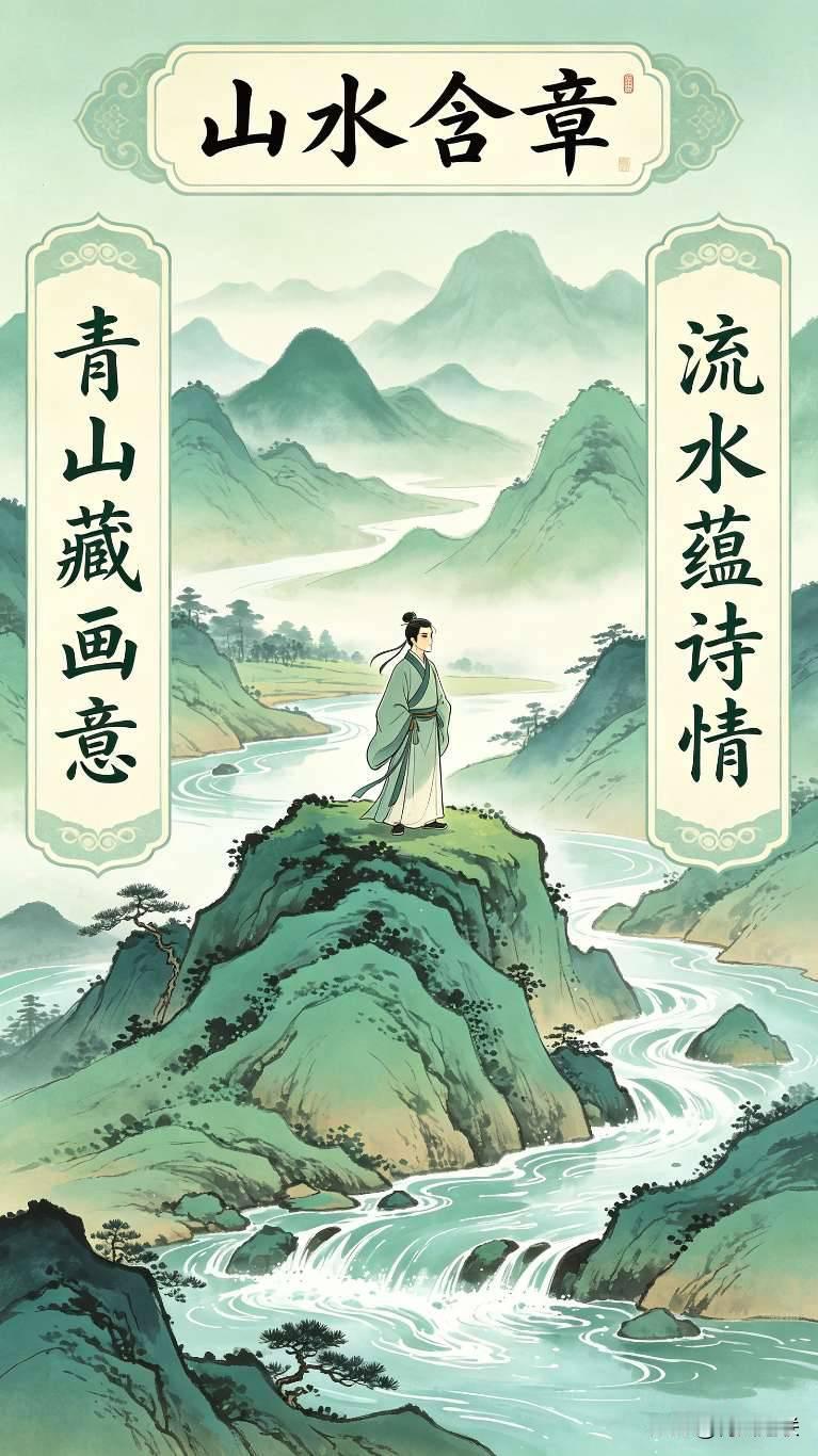 一山一景皆是诗，一草一木藏深情，好风景从不用刻意张扬，自有韵味在其中！
 
对联