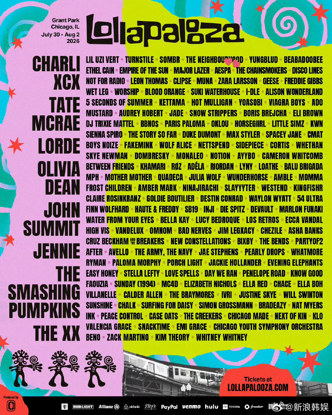 2026lollapalooza音乐节kpop阵容 2026 Lollapalo