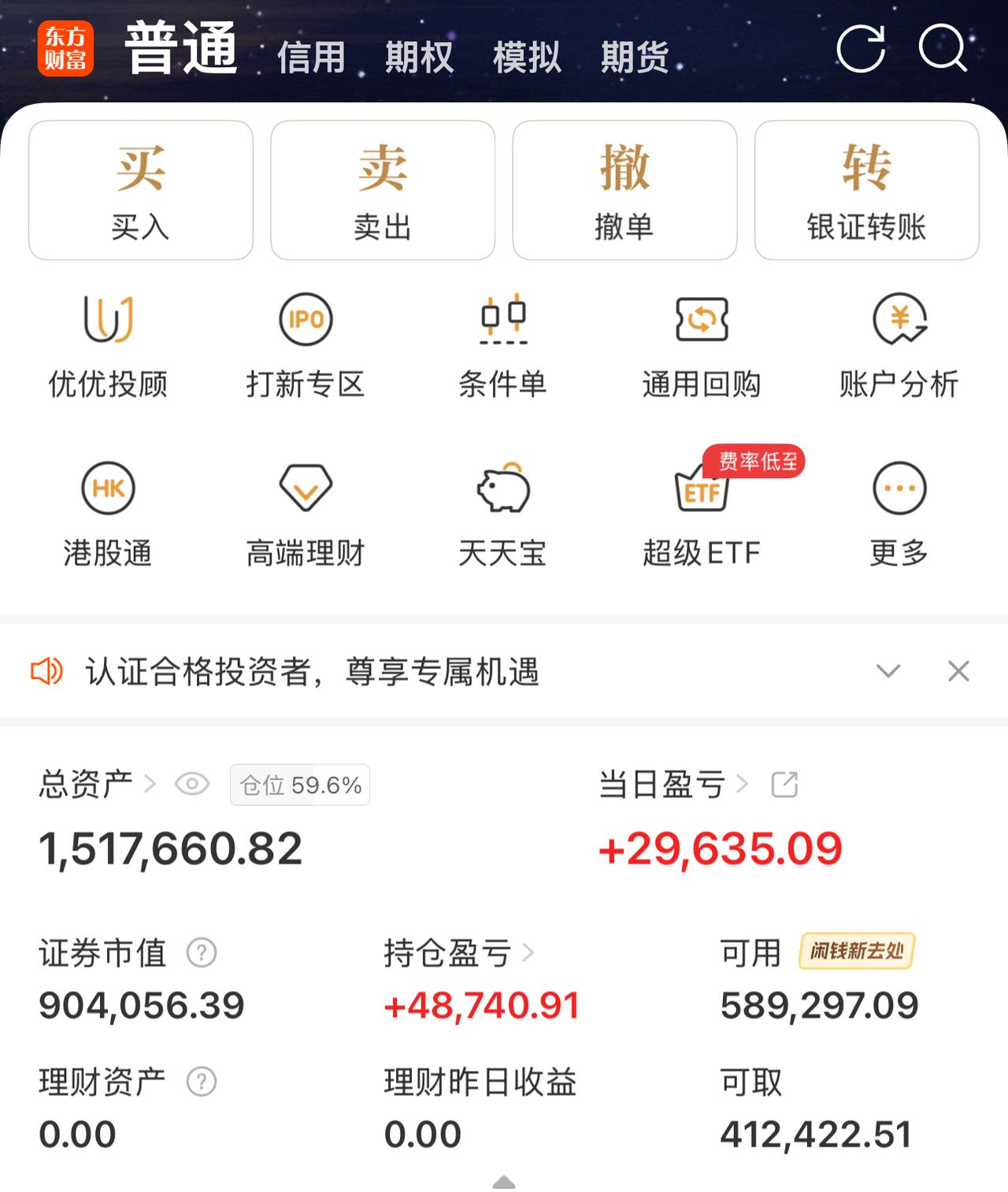 今天在大海上航行，心却在股海，收盘盈利近三万

现在炒股完全凭运气，不知道当天是