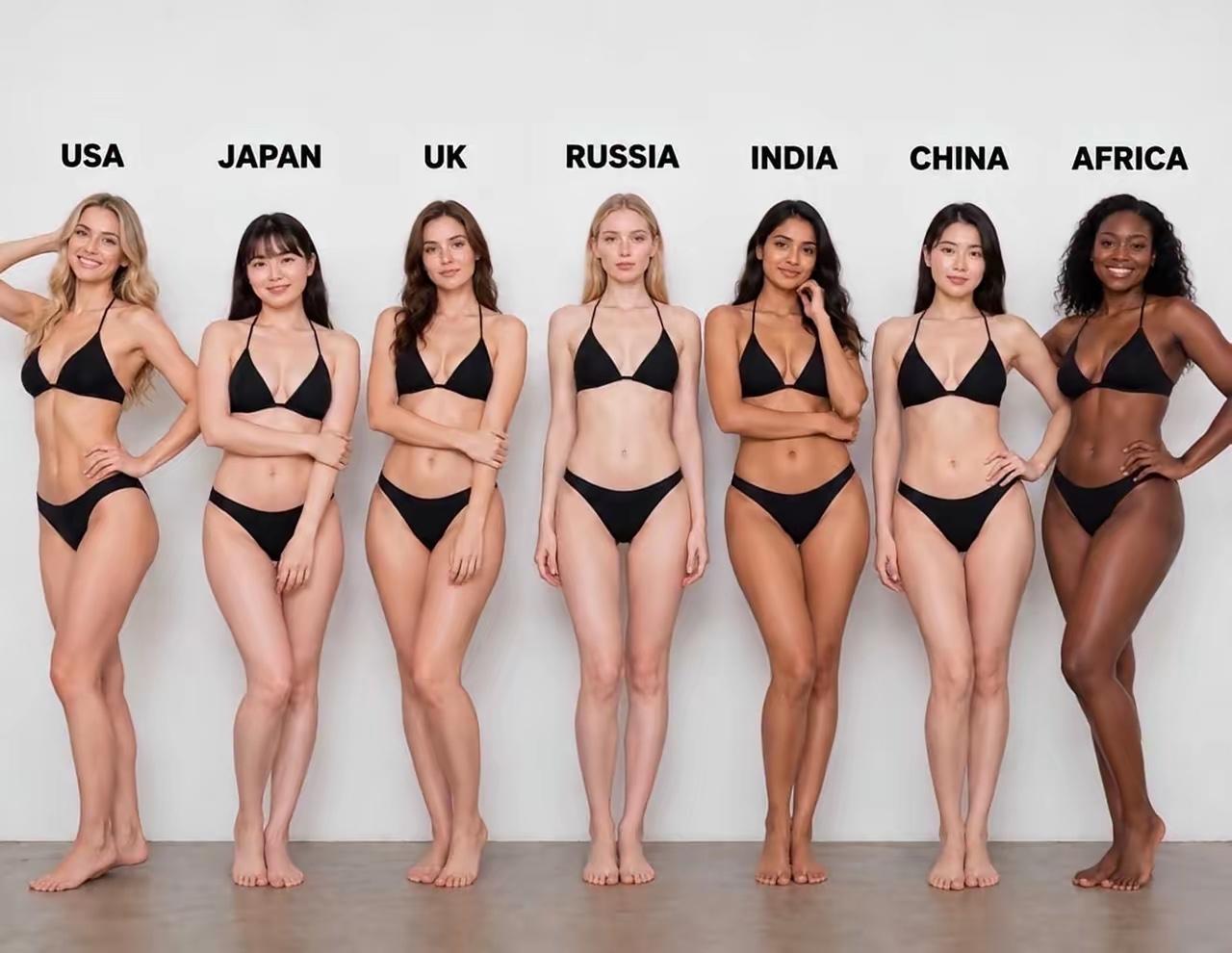 《女性身材榜》国家队[助威彩旗]
1，你喜欢哪个国家的身材，UK不错的请举手🙋