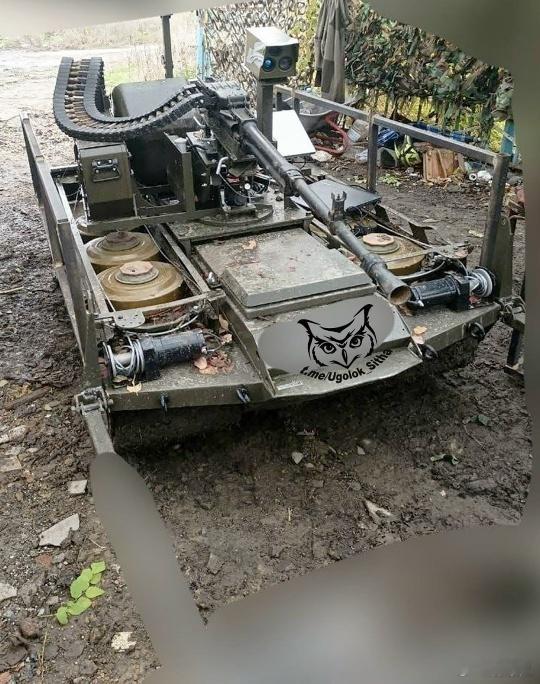 俄罗斯信使地面机器人平台已趋于成熟，配备了机枪模块、扫雷犁和几枚用于布雷的TM-