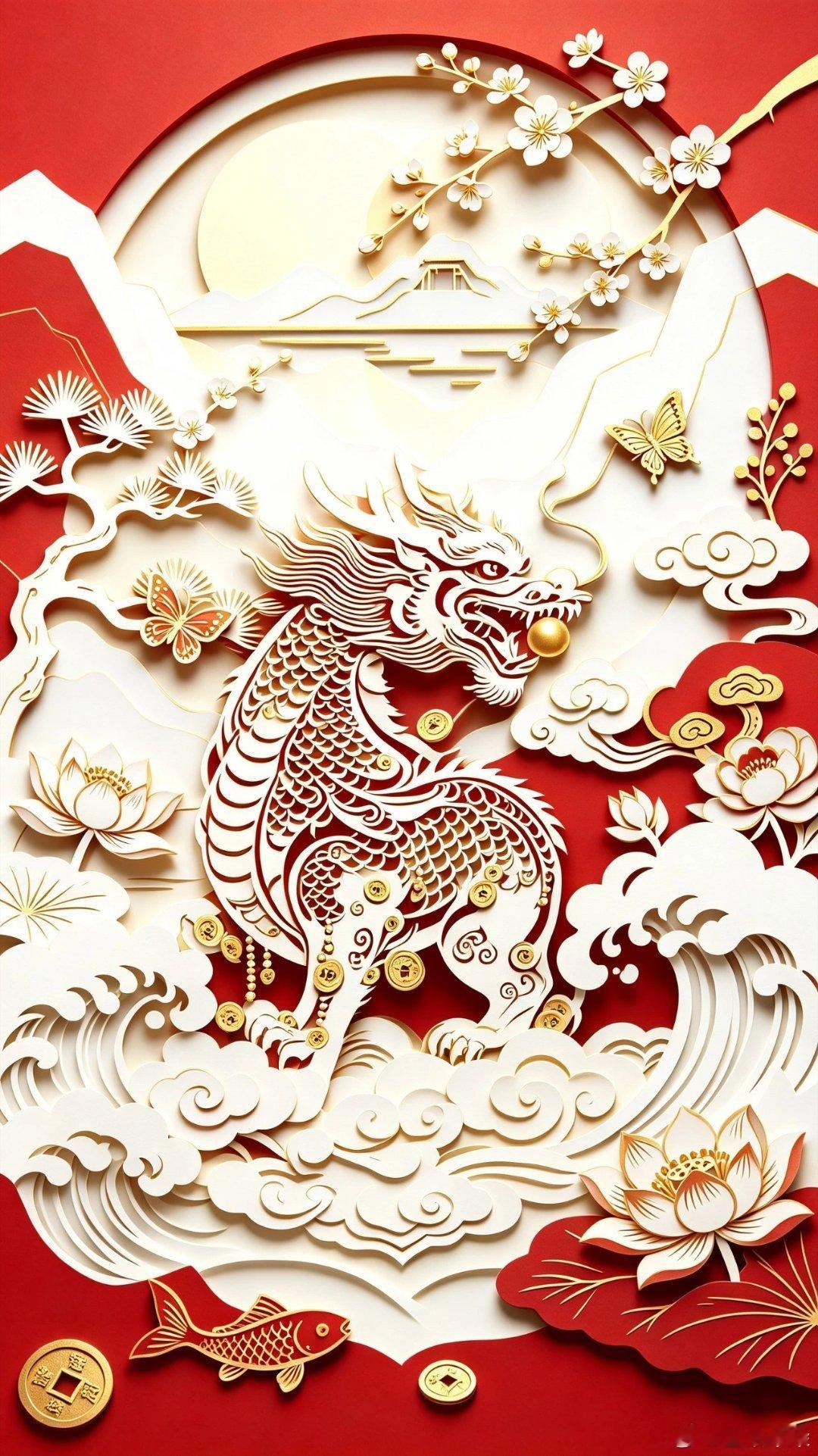 东方祥瑞驱邪招财瑞兽～ 国风立体剪纸系列壁纸大全 