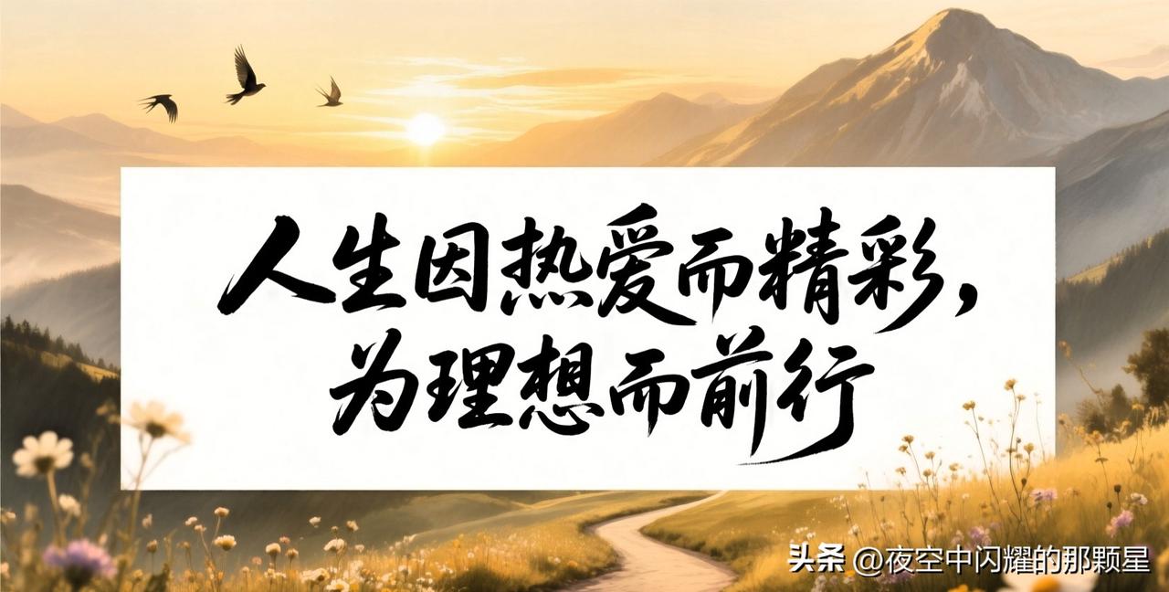 人生因热爱而燃烧，为理想而奔赴，在珍惜与奉献中收获丰盈。