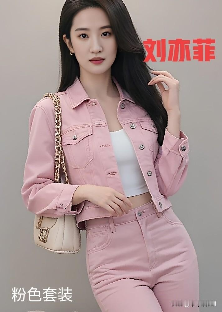 刘亦菲粉色套装气质优雅美的不可方物  女明星 气质女明星