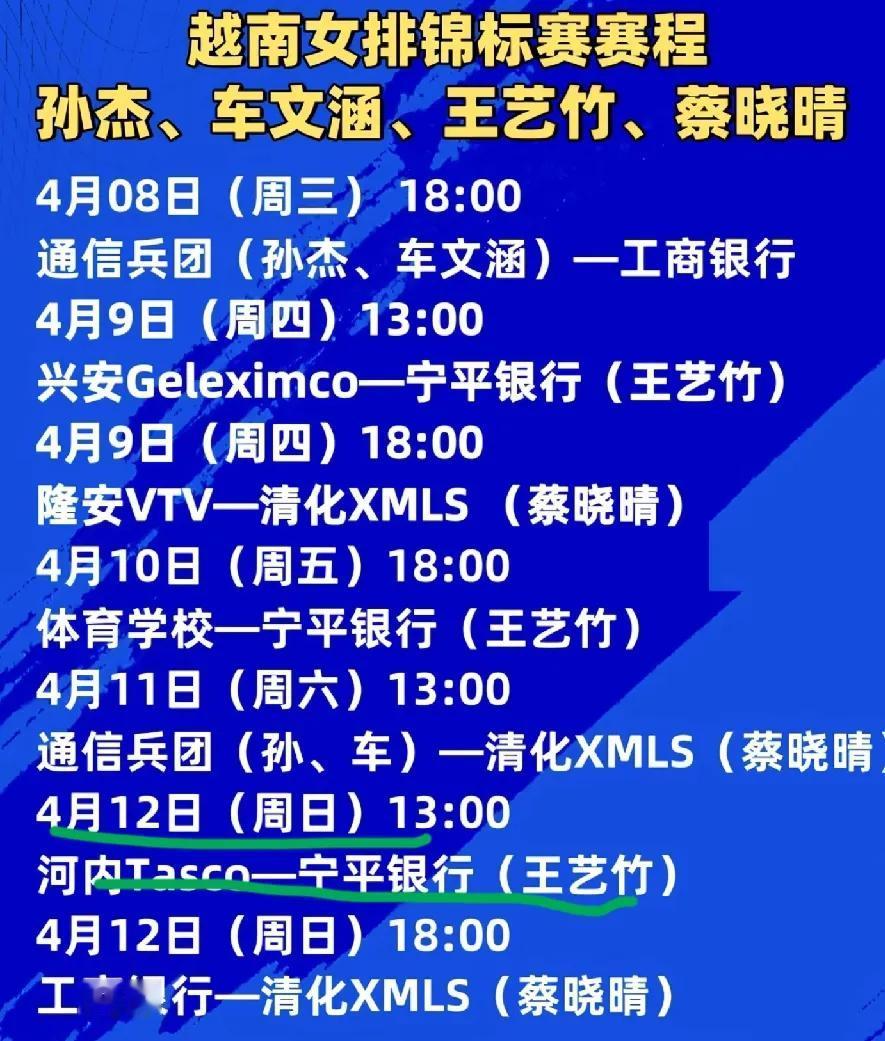 今日赛程！今天下午13点天津女排主攻手王艺竹登场亮相！今天下午一点，王艺竹在越南