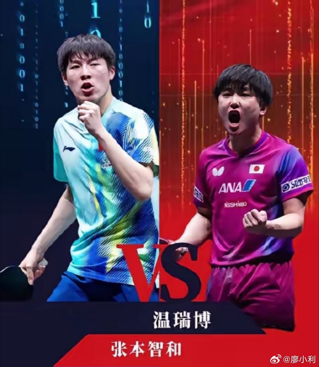 温瑞博4比2张本智和温瑞博，好样的，此时不博何时博，台上直接把张本这个喇叭打成哑