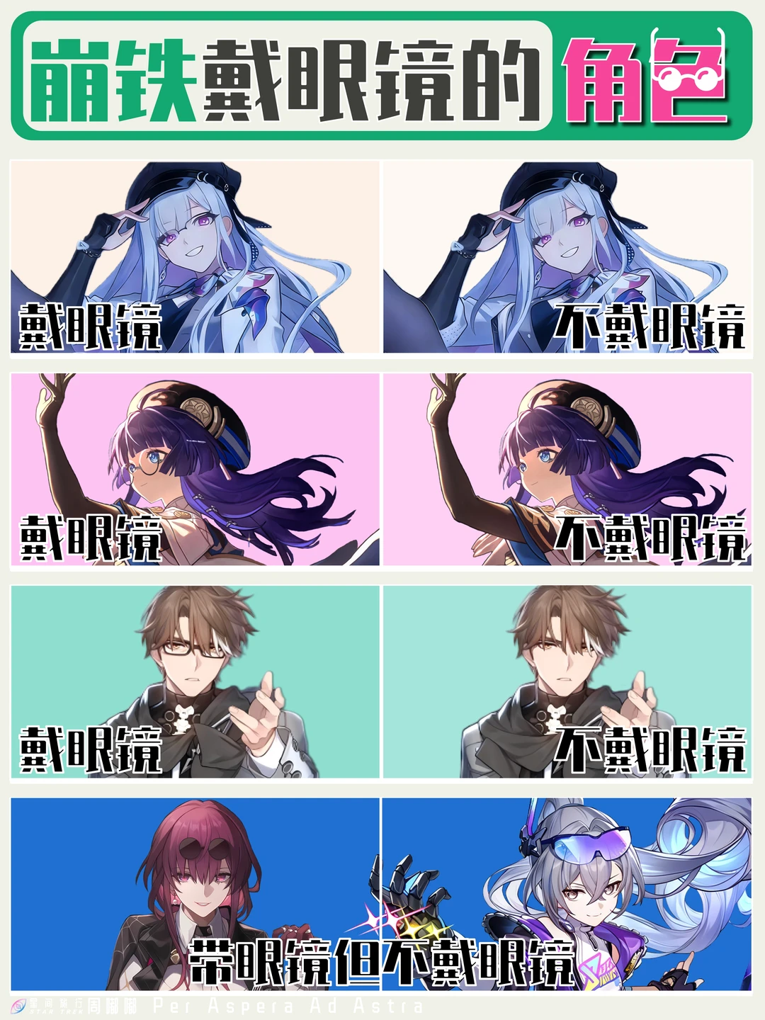 带眼镜有五名，戴眼镜有三