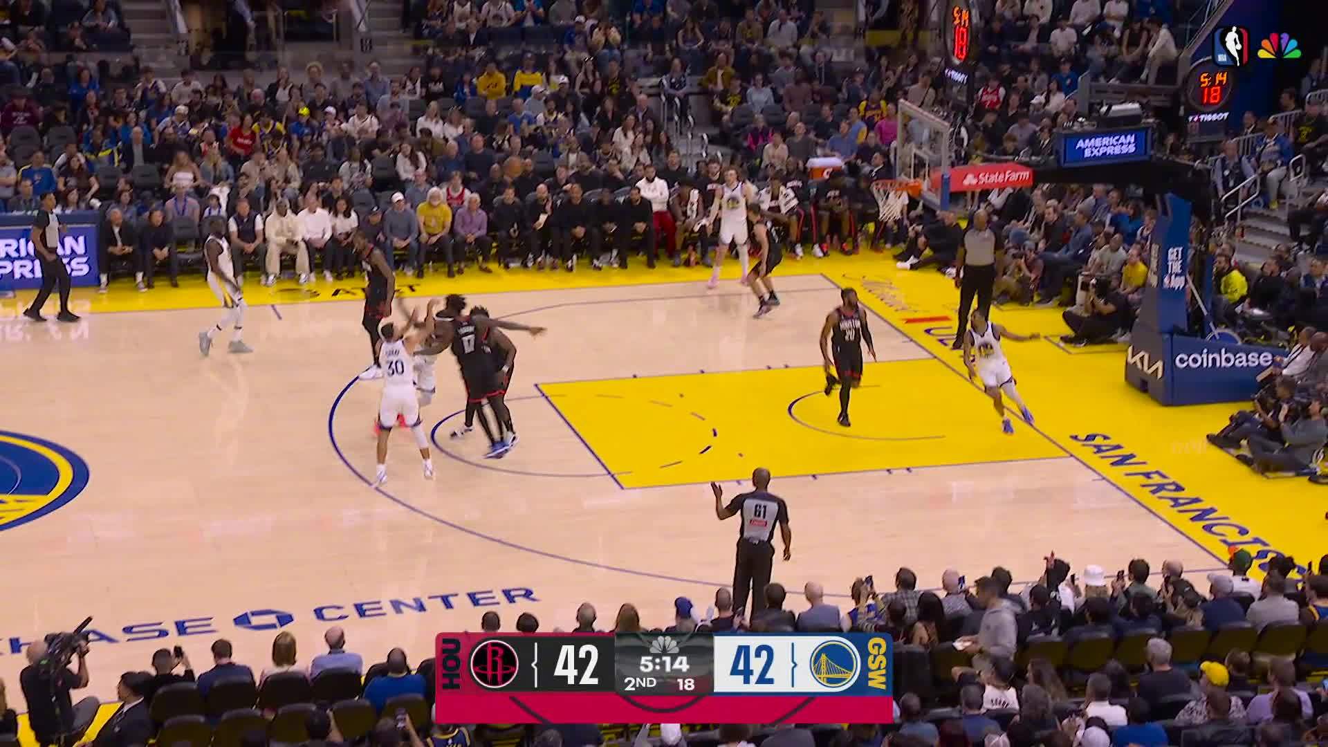 库里连续得分！火箭vs勇士库里复出