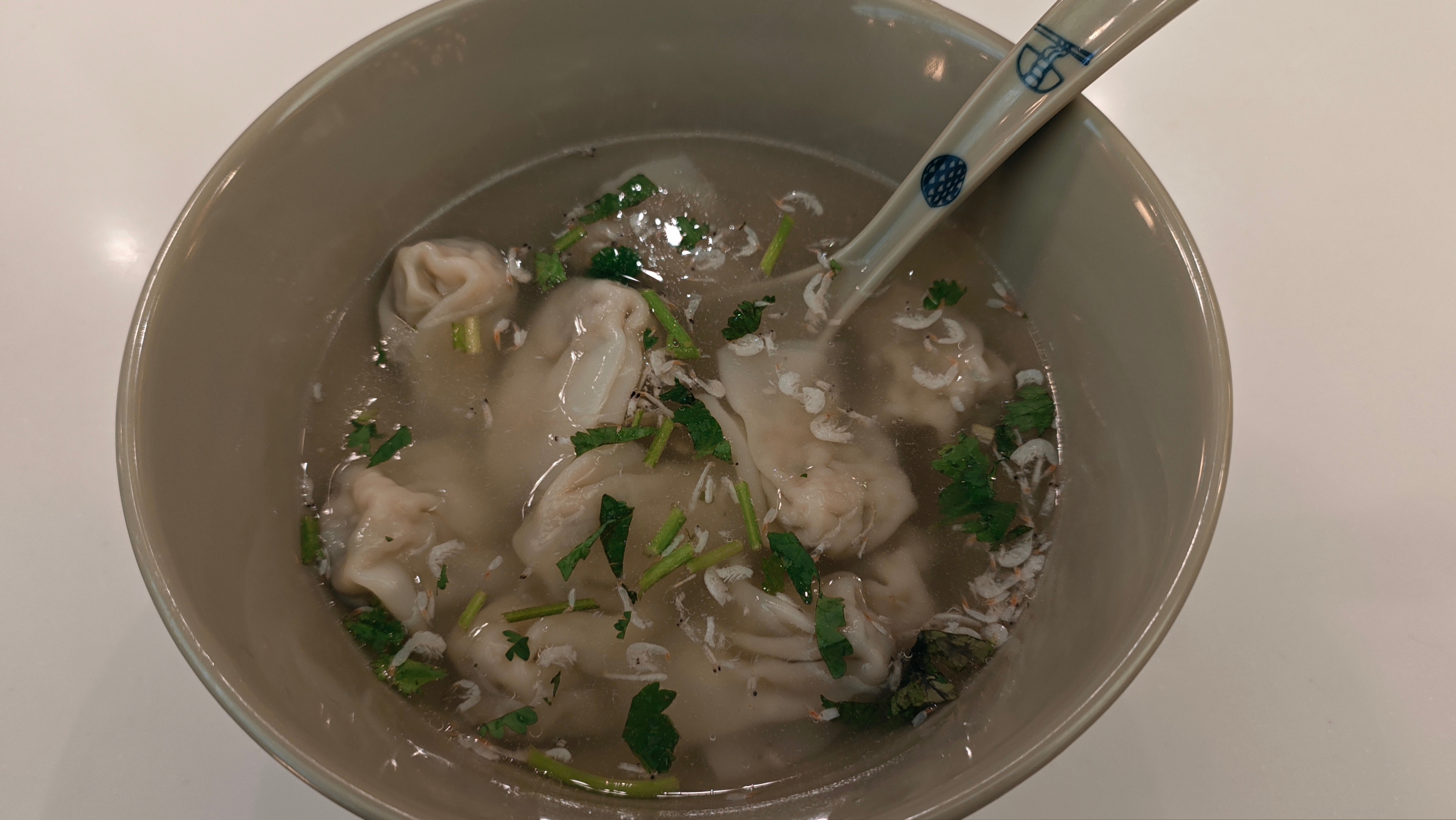 虹桥V1的馄饨，比面好吃多了。自己撒一点虾皮，一小撮香菜，大早上来一口，舒服。 