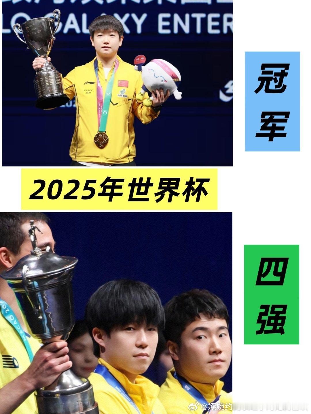 孙颖莎2025年就已经拿了两届世界杯冠军，有人就这样蝉联四强还输了外协，怎么好意