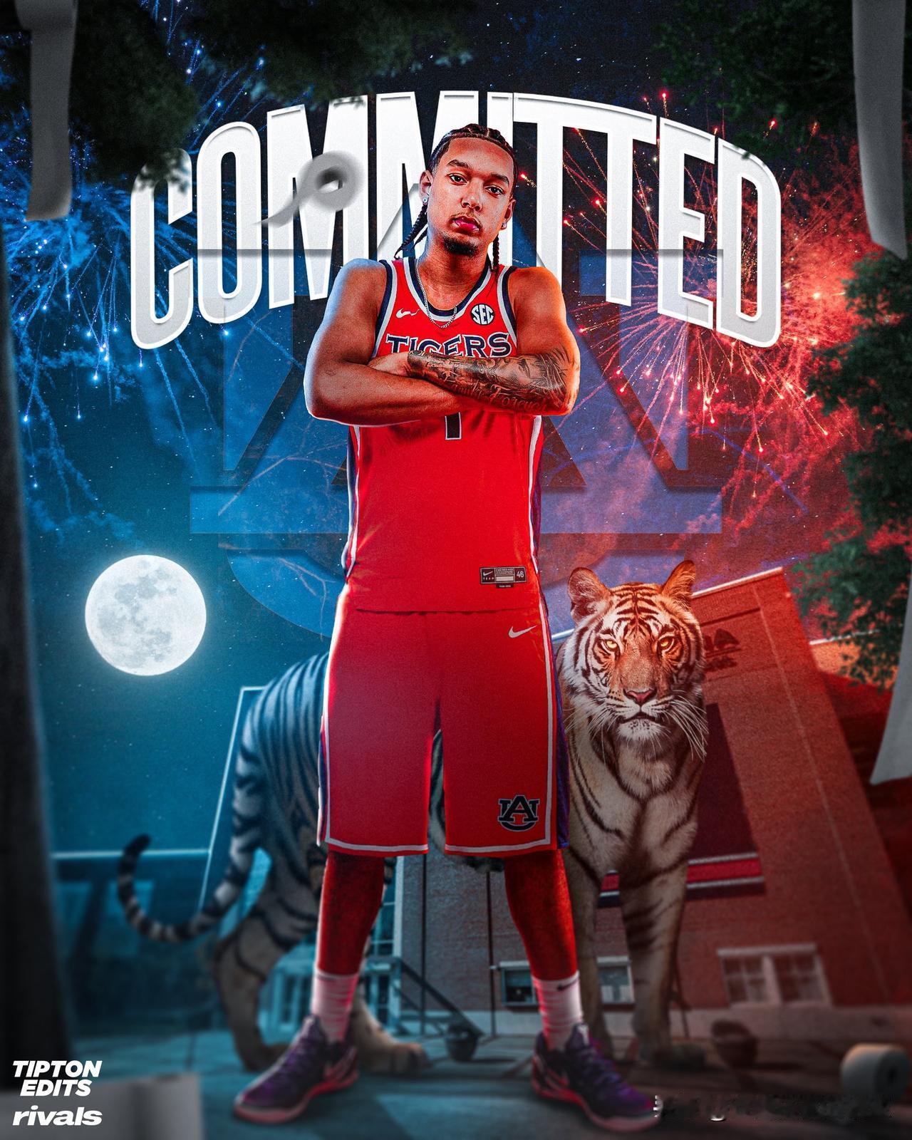 后卫Caleb Williams宣布承诺NCAA男篮 奥本大学，拒绝了家乡球队U