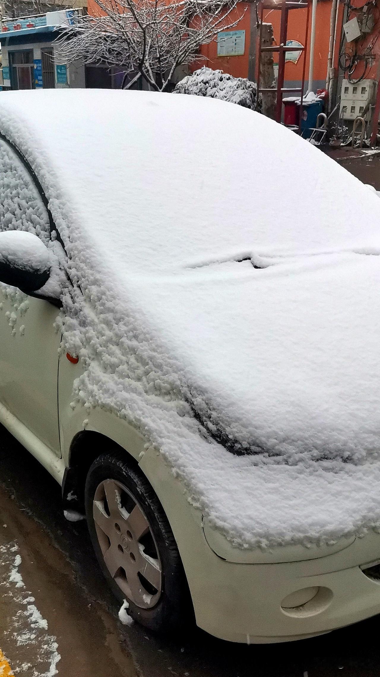 今冬潍坊第一场雪，当前还在飘着雪花！