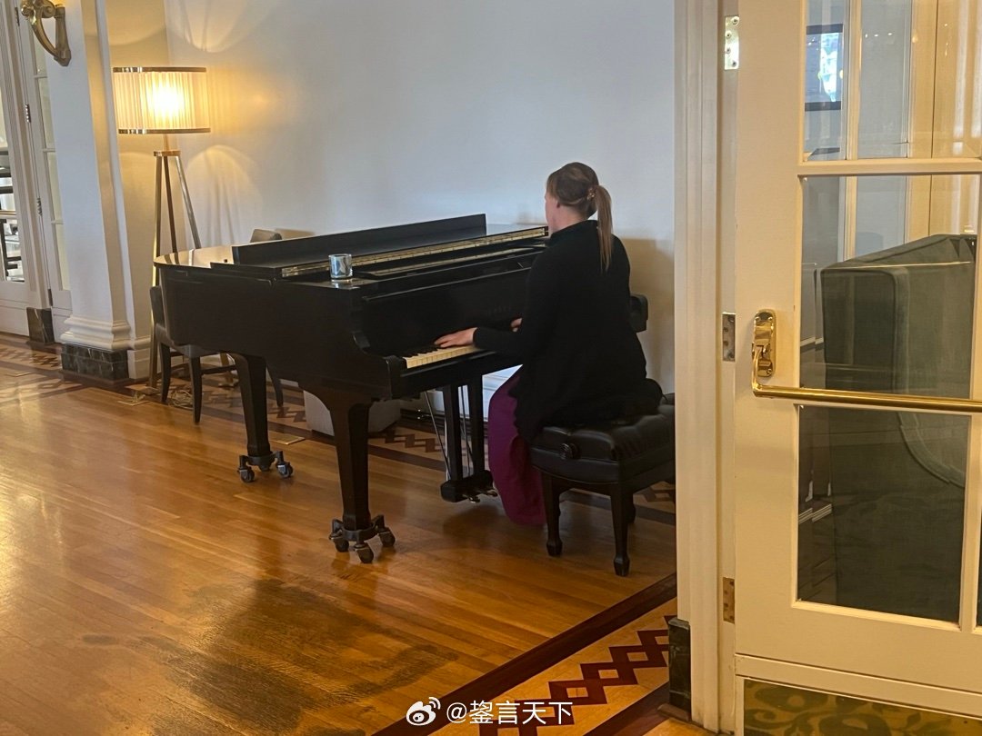 Fairmont 女皇酒店里为下午茶顾客演奏背景音乐的琴师。 