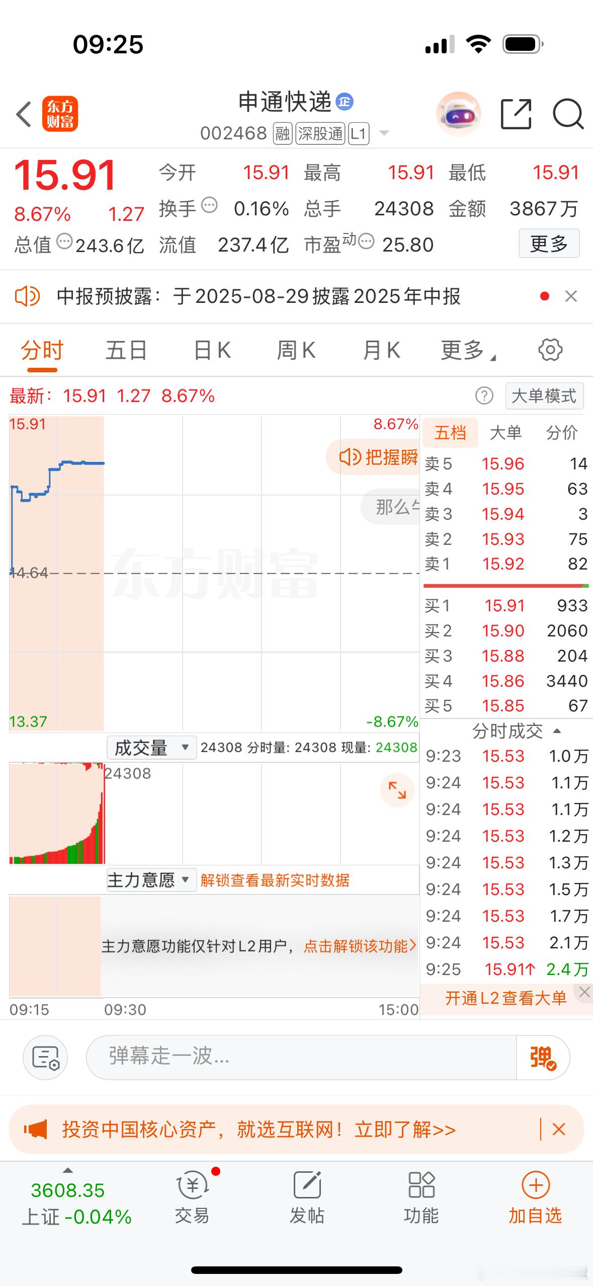 集合竞价强势个股机会申通快递、包钢股份！芳华剧本[超话] ​​​