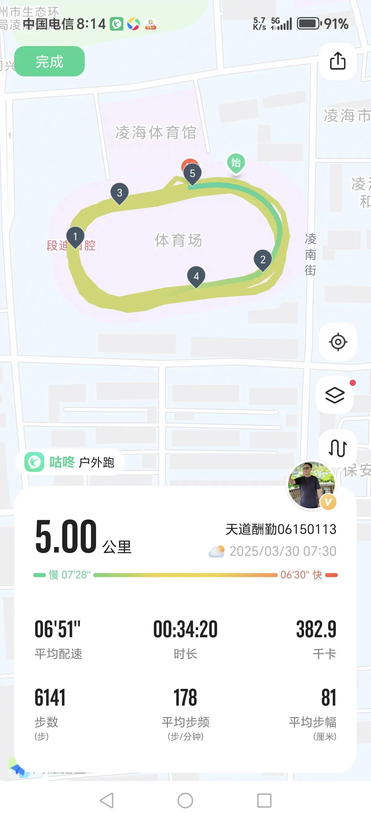 星期天什么也不说，跑就是了。跑多少？不好意思，只跑了5公里。[捂脸][捂脸][捂