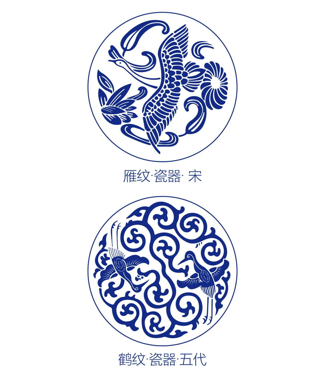 传统图案-雁纹、鹤纹