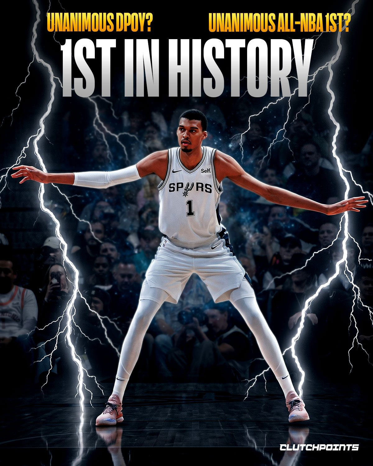 这个知识有点儿冷，现在曝光的所有奖项评选的选票里，文班亚马都是进入最佳阵容一队和