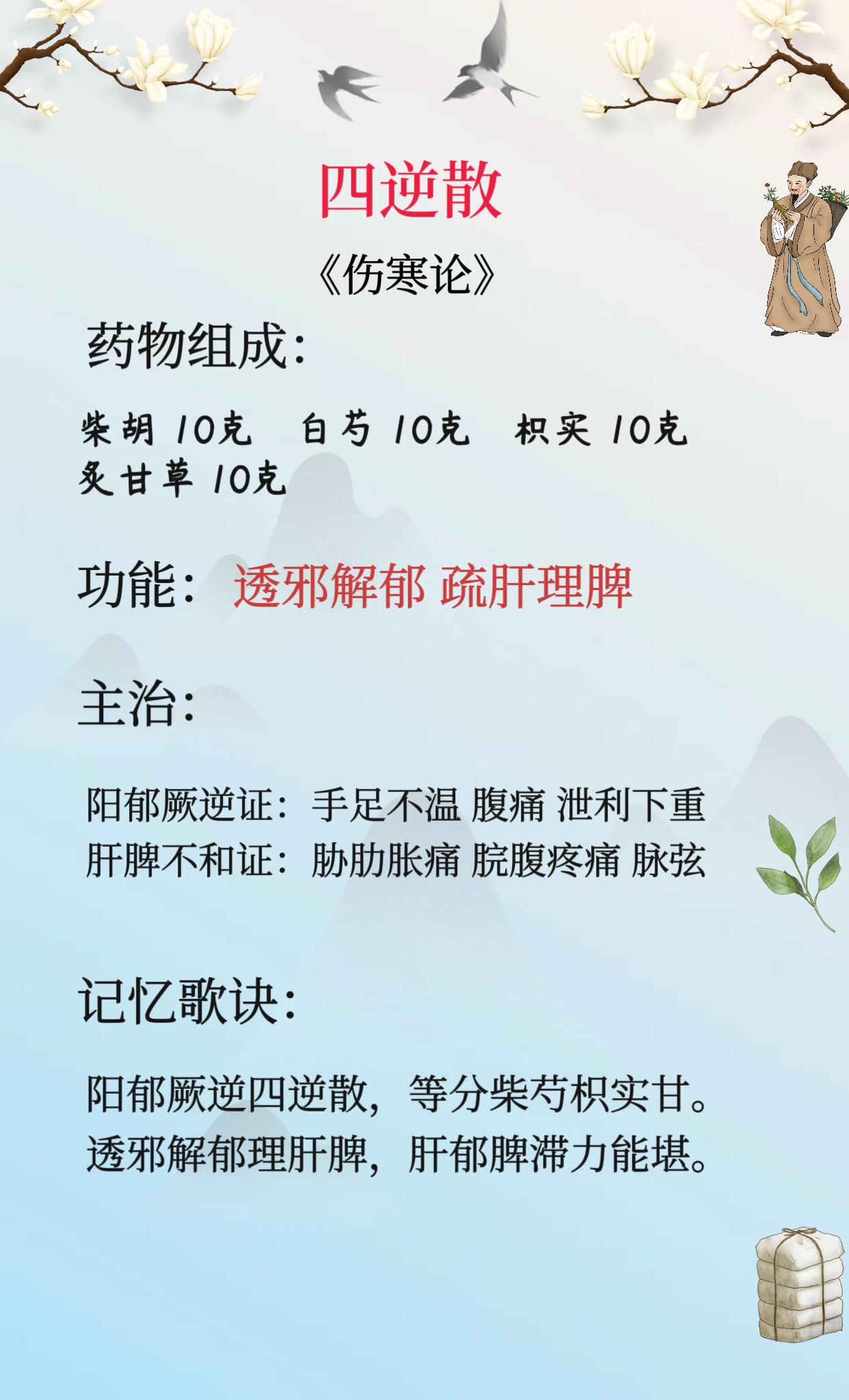 经方横向比较。四逆散 四逆汤 当归四逆汤