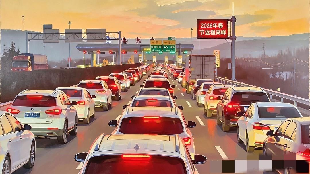 如果你现在还没出门返程，千万别打开导航，不然真的会被吓一跳。高速公路上那片紫红色
