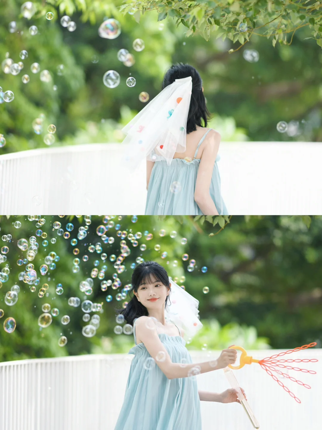 公园落跑甜心💕戴头纱拍照好有氛围！！✨