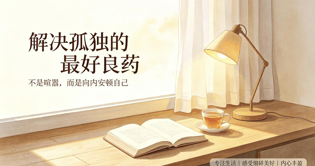 很多人以为孤独要靠热闹填满，实则最好的良药，从来不是人群的喧嚣，而是向内安顿自己