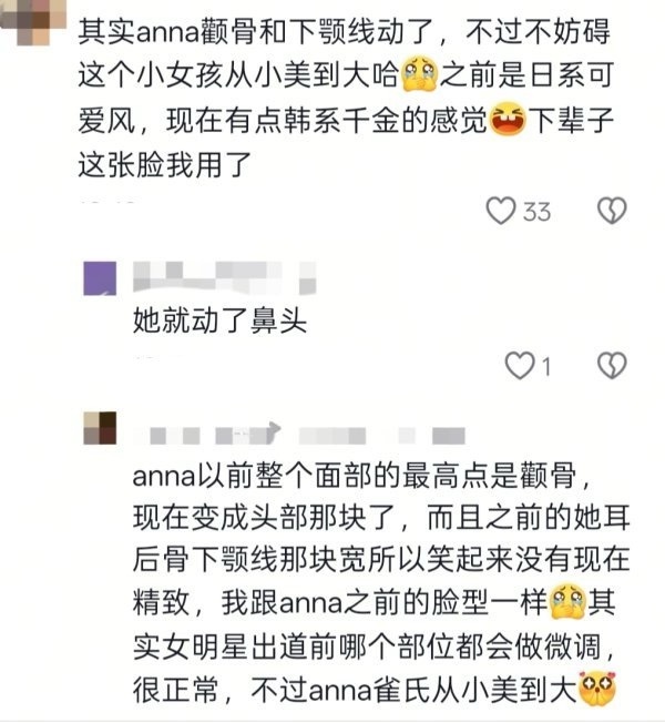 如何看待 Anna粉丝承认动脸 看起来好像和宁艺卓一个审美思路 