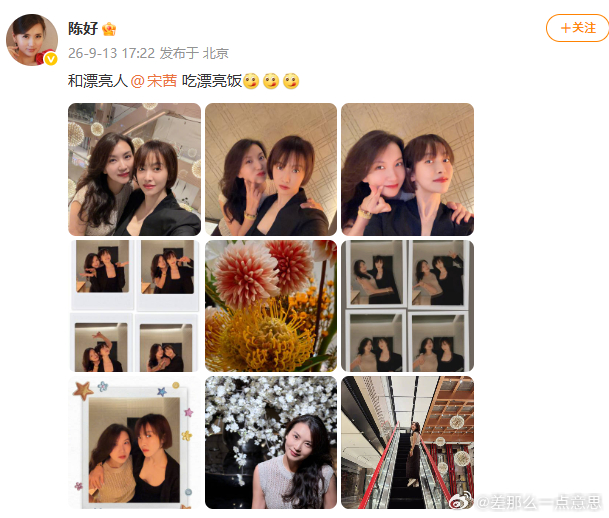 陈好晒了漂亮人没晒漂亮饭陈好发文：和漂亮人 吃漂亮饭 [馋嘴][馋嘴][馋嘴]！