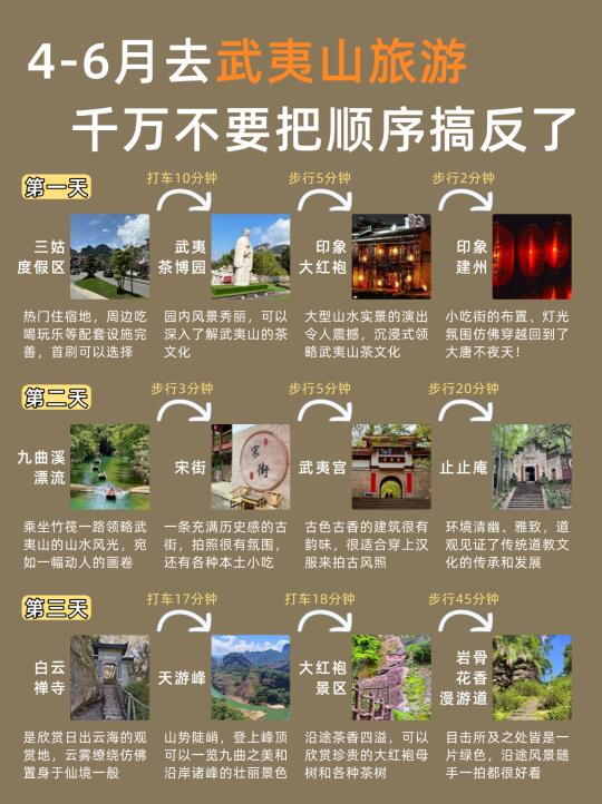 终于有人把4~6🈷️武夷山旅游攻略讲清楚