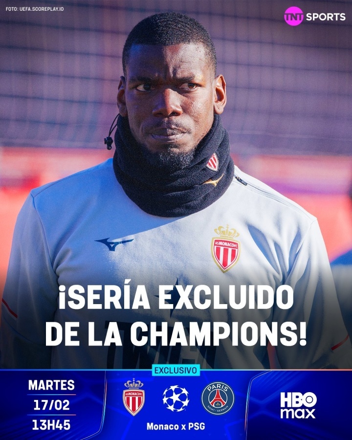 据RMC体育报道，摩纳哥已将受伤的博格巴等人排除出了欧冠名单。32岁的博格巴加盟