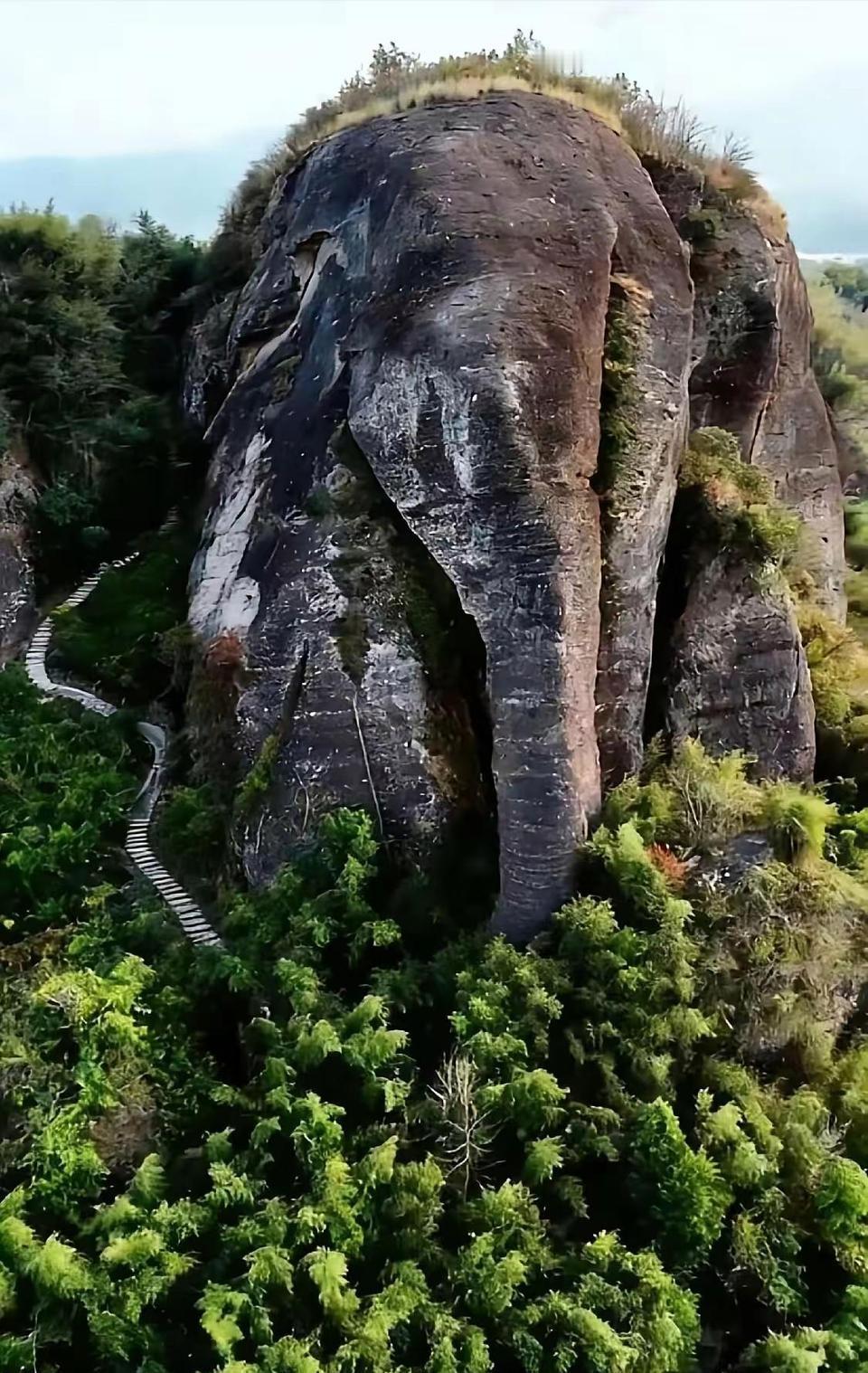 建国后动物不许成精，
友友们，你们仔细看看，
这个山像什么？