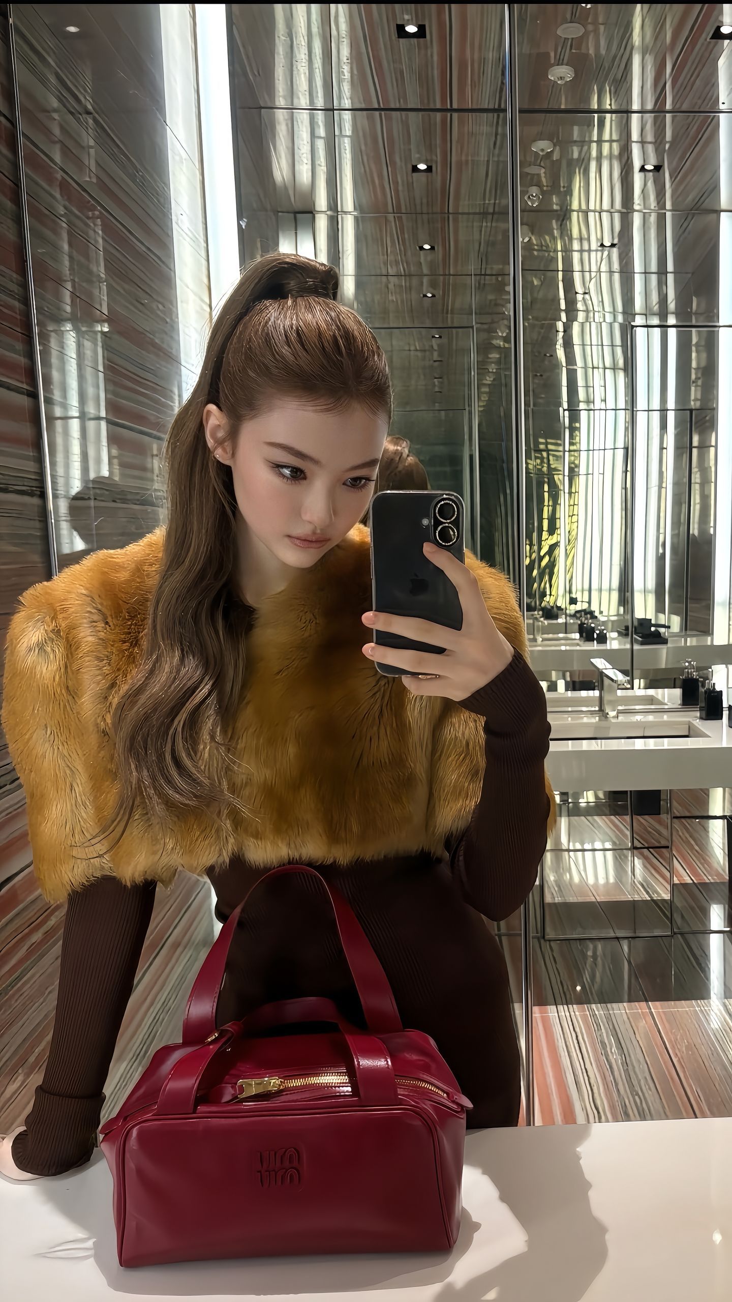 把MiuMiu穿的好贵气 让我忍不住想吸吸金气🧡💸 ​​​