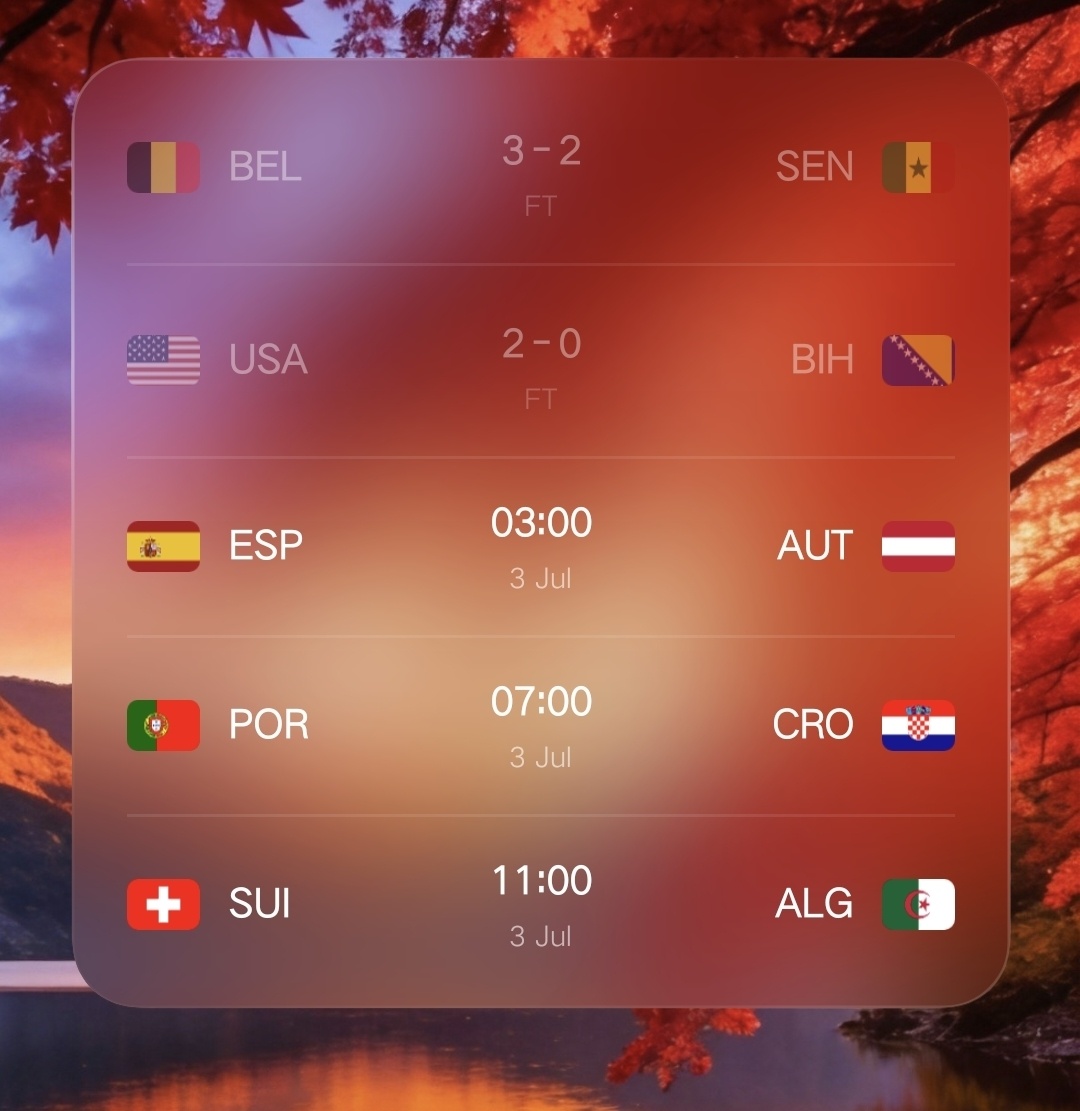 球迷肯定喜欢这个 Widget。 