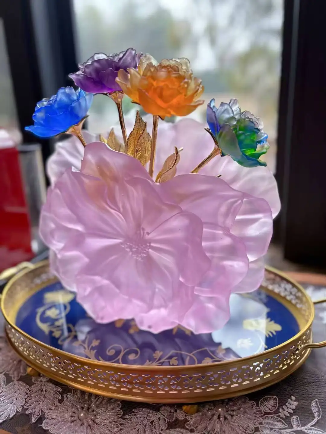永不凋谢的东方浪漫✨古法琉璃牡丹永生花