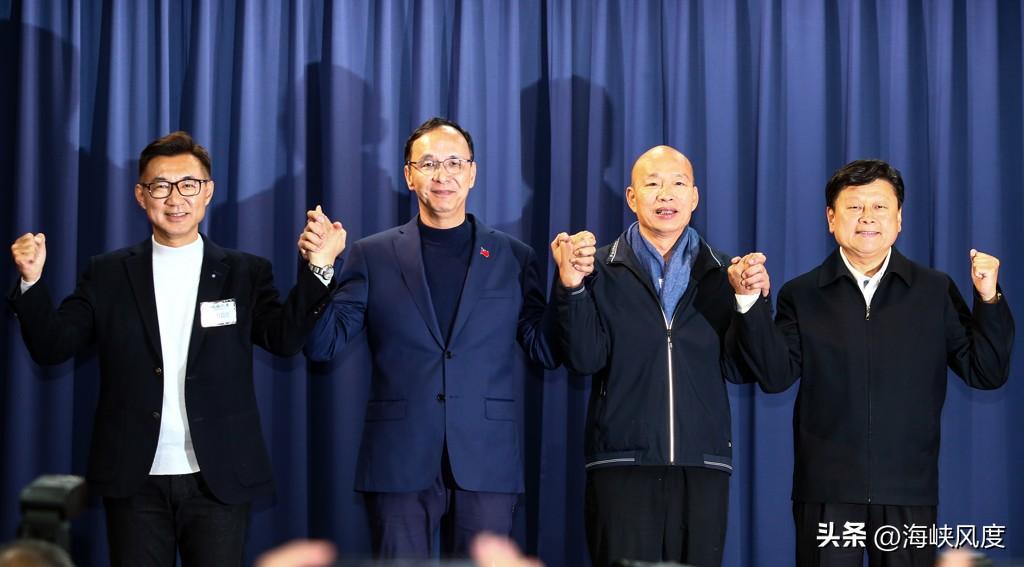 朱立伦举起韩、江、傅的手，韩江配竞逐正副龙头，傅昆萁可任总召！但隐忧是，韩如能顺