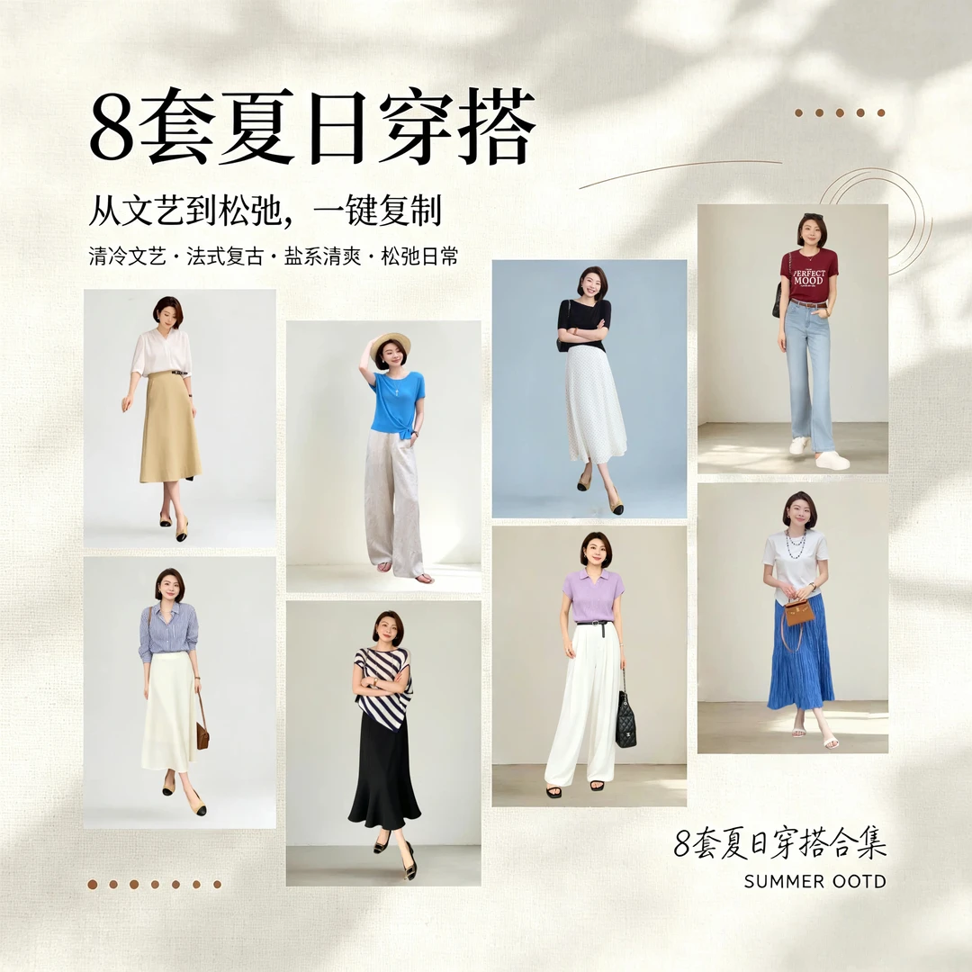 八月不知道穿什么的姐妹，给你准备好了参考