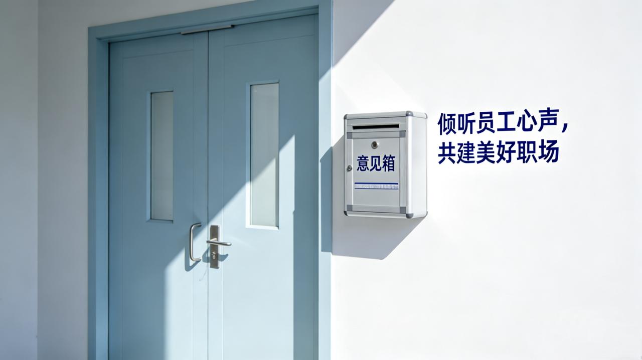 公司在大门旁边挂了个意见箱，说是“倾听员工心声，共建美好职场”。
挂了一个月，没