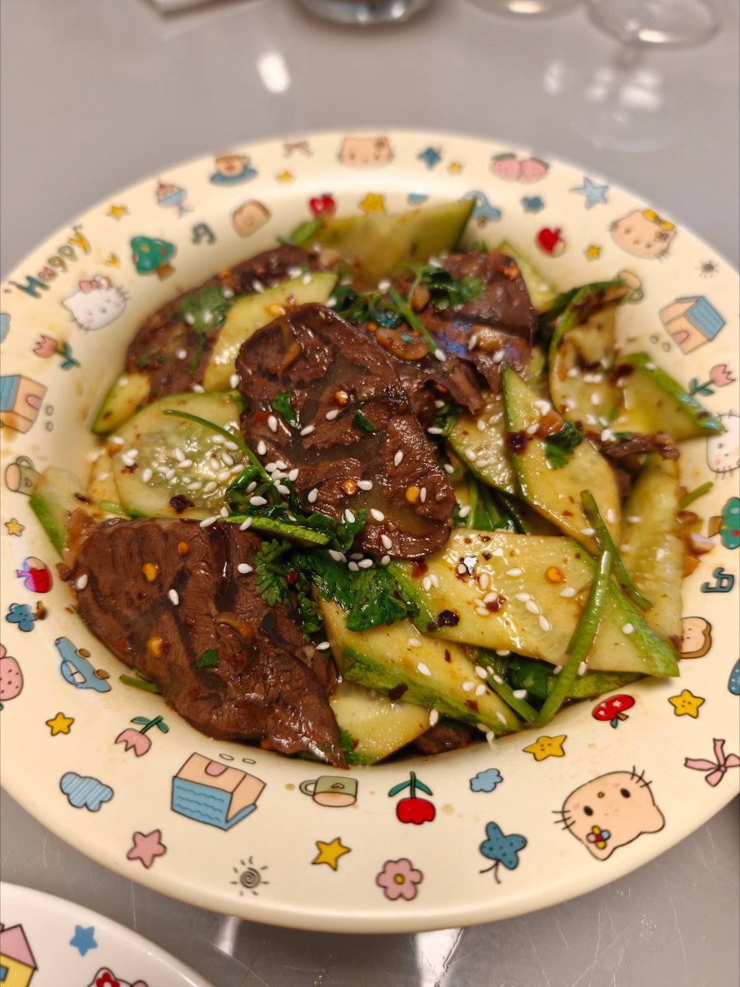 鱿鱼炒扇贝肉凉拌黄瓜牛肉蚝油生菜南瓜🎃开整孙颖莎 比赛顺利 
