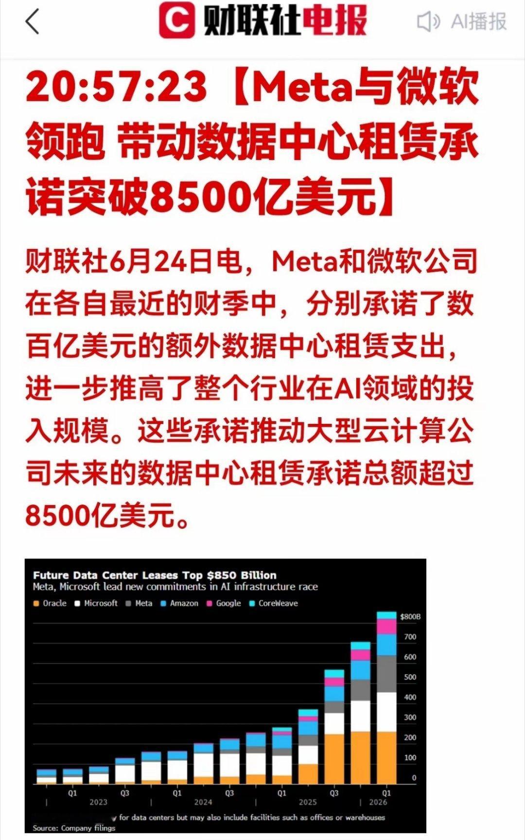 特大利好催化！8500亿美金砸向IDC！算力租赁赛道迎来史诗级爆发一、消息深度解